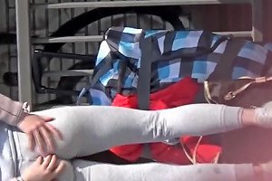 Teen With Extrem Tight Legging Ass And Cameltoe