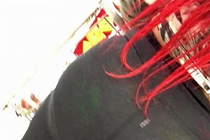 Thin Leggings Big Booty Redhead Ebony